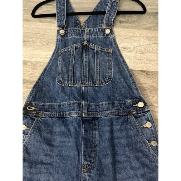 Old Navy Denim Overalls Adjustable Straps Pockets Dark Wash Women's 6 Tall - Picture 5 of 6
